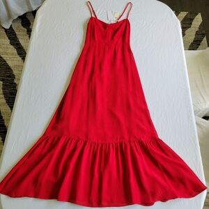Reformation Emersyn Dress Red Rouge Ruffle Sz 2 NWT